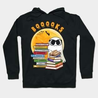 Booooks! Ghost Reading Books Halloween Party Costume Gift Hoodie